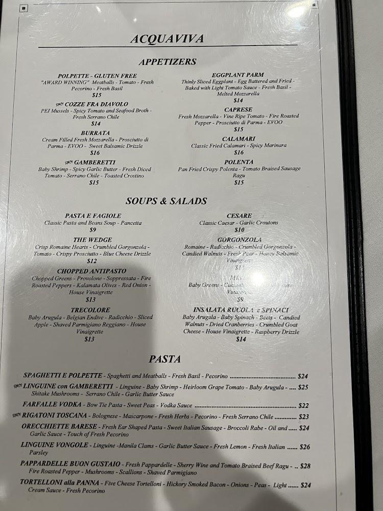 Acquaviva Restaurant and Bar Menu image 2
